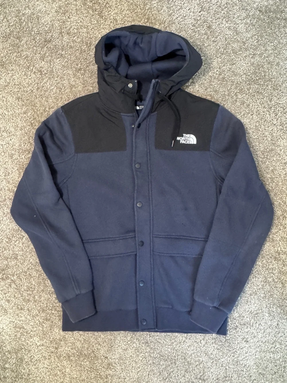 The North Face Men’s Navy with Black Hooded Fleece Jacket